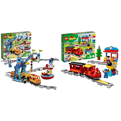 LEGO 10875 DUPLO Güterzug, Kinderspielzeug, Push & Go Motor & 10874 DUPLO Dampfeisenbahn, Spielzeugeisenbahn - 1