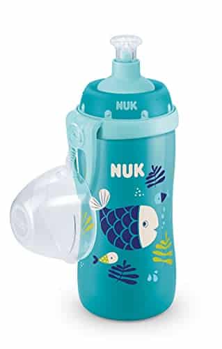 NUK Junior Cup Trinklernflasche mit Push-Pull-Tülle | Chamäleon Effekt | 300ml | 36 Monaten | auslaufsicher | mit Clip | BPA frei | Fisch (türkis) - 2