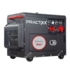 Practixx Diesel Stromerzeuger PX-SE-5000D Notstromaggregat mit Elektrostart | Leistung 7,7PS - 5000W | 2x 230V und 1x 400V Steckdose | 16L Tank | AVR System | Stromgenerator inkl. Fahrvorrichtung - 1