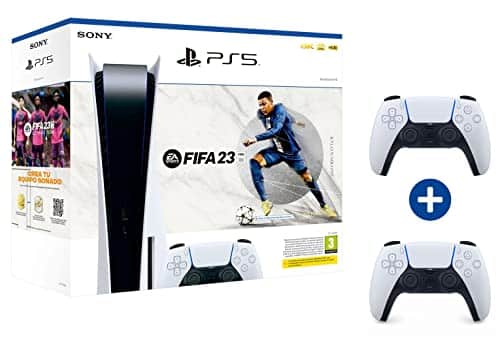 Sony PlayStation PS5 Konsole Standard Console (mit laufwerk) inkl 2x Dualsense Compatible PS5 + FIFA 23 - 1